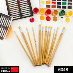 6048 Brown Art Brush Set for Artists (Pack of 12) 