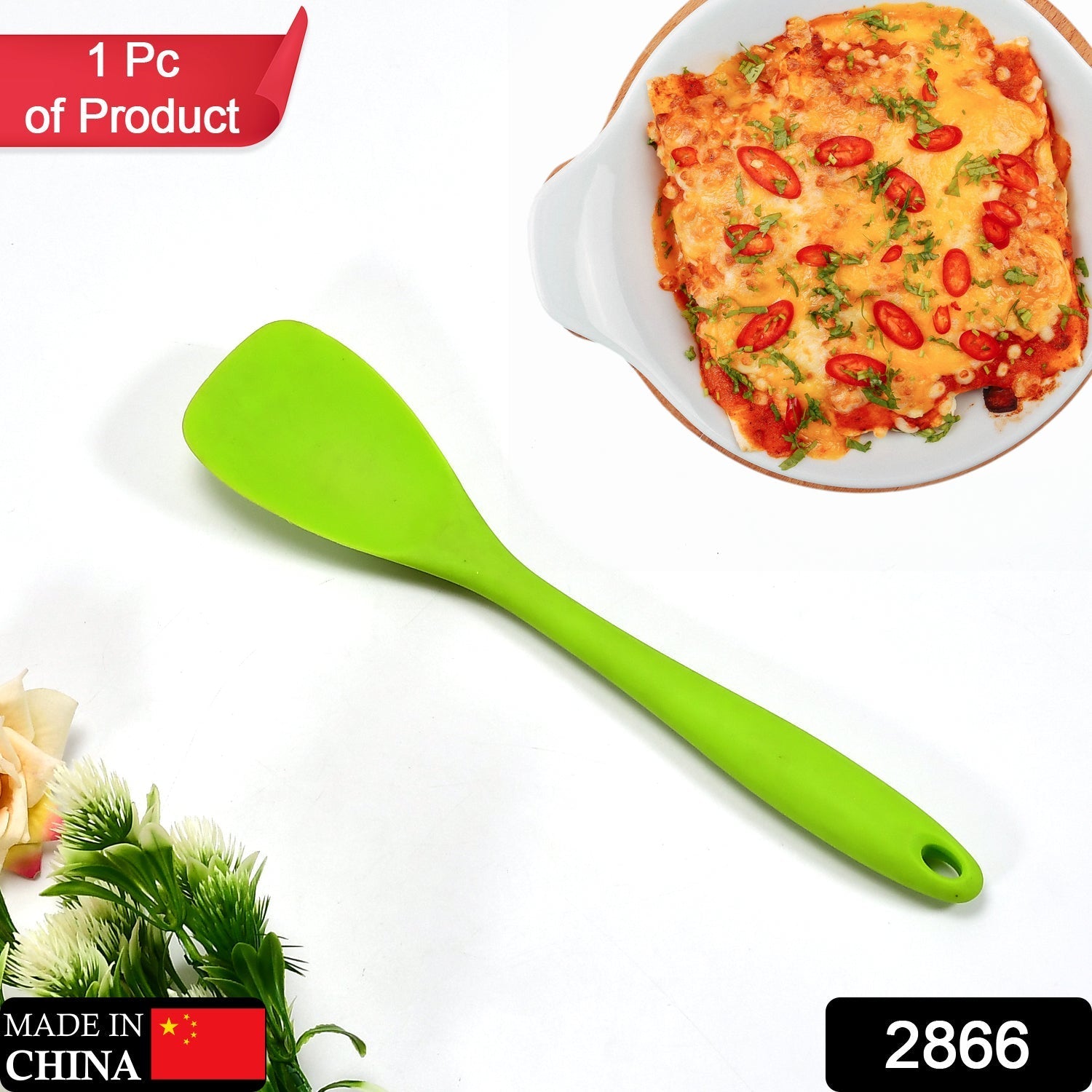 2866 Silicone Spoonula, Spatula Spoon, High Heat Resistant, Non Stick Rubber Utensil 