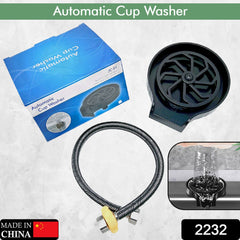 2232 Automatic Cup Washer or Glass Rinser for Kitchen Sink, Black Kitchen Sink Cleaning Spray Cup Washer, Bar Glass Washer. 