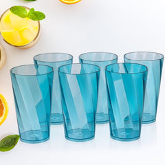 2353 Premium Juice and Water Glasses Set of 6 Transparent, 300ml, Drinking Water Glasses Stylish & Crystal Round Highball Glasses for Water, Juice & Cocktails, Glass Set of 6 for Water