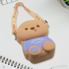 1216 Cute Cartoon Girls' Backpack, Shoulder Bag/ Purse, Portable, Mini Silicone Handbag Girls, Children's Bag/Purse for For Girls Women, Gift Girls Bag Accessories (1 Pc)