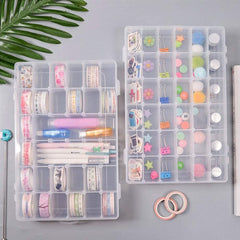 7673  36 Grids Clear Plastic Organizer Box with Adjustable Compartment Dividers, Jewellery Storage Organizer Collection Box (1 pc ) 