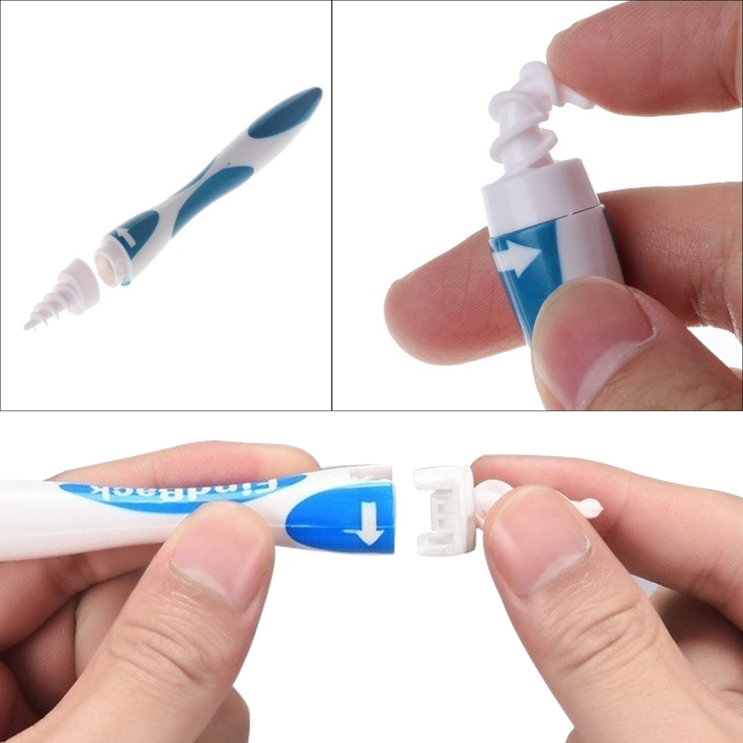 4656 Smart Swab Silicone Easy Earwax Removal with 16 Replacement Disposable Soft Tips/Ear Wax 