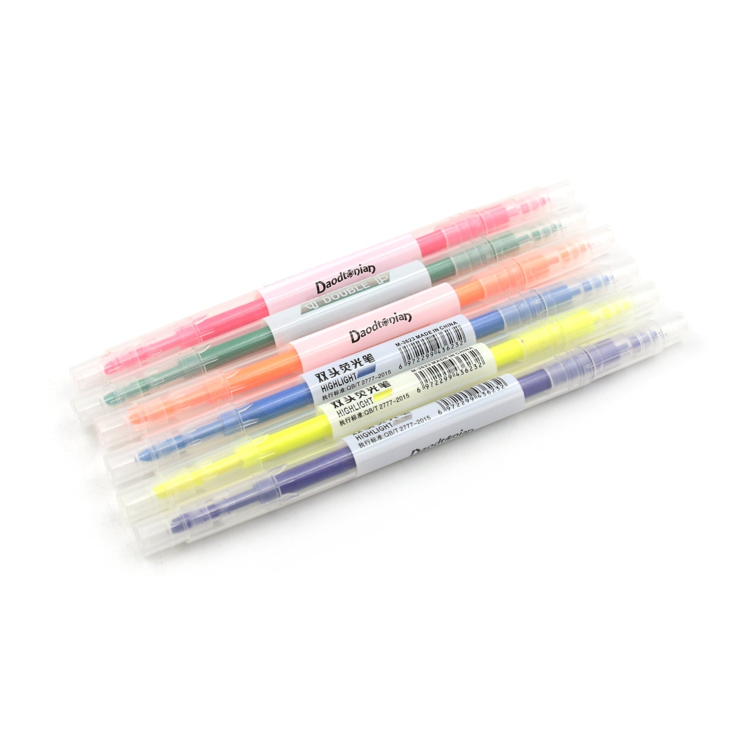 7798 Dual-Headed Highlighter 6 Colors Double head Highlighter Pen, Perfect for Bible Study, Classroom and office for Children and Students (6 Pc Set)