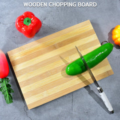 2193 Natural Wood Chopping Cutting Board for Kitchen Vegetables, Fruits & Cheese, BPA Free. 