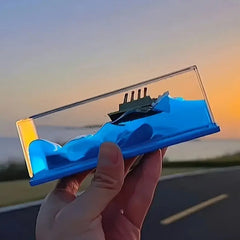 Car Interior Dashboard Decoration Floating Water Cruiser Ship Iceberg Ornament Car Interior Decoration for Birthday Gifts, Home Decor Suitable for Home Show Car Decoration, Gifts, Desk or Paperweight