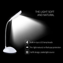 0255A Fashion Wind LED Desk Light, LED Lamps Button Control, Portable Flexible Neck Eye-Caring Table Reading Lights for Reading / Relaxation / Bedtime