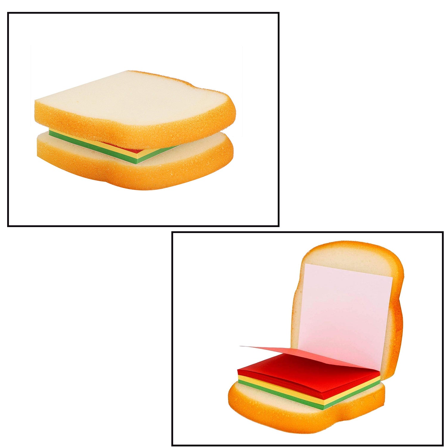 8072 Sandwich Shaped Notepad / Sticky Notes / Memo Pads, Unique Mini Notes (Multicolor) 