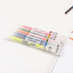 7798 Dual-Headed Highlighter 6 Colors Double head Highlighter Pen, Perfect for Bible Study, Classroom and office for Children and Students (6 Pc Set)