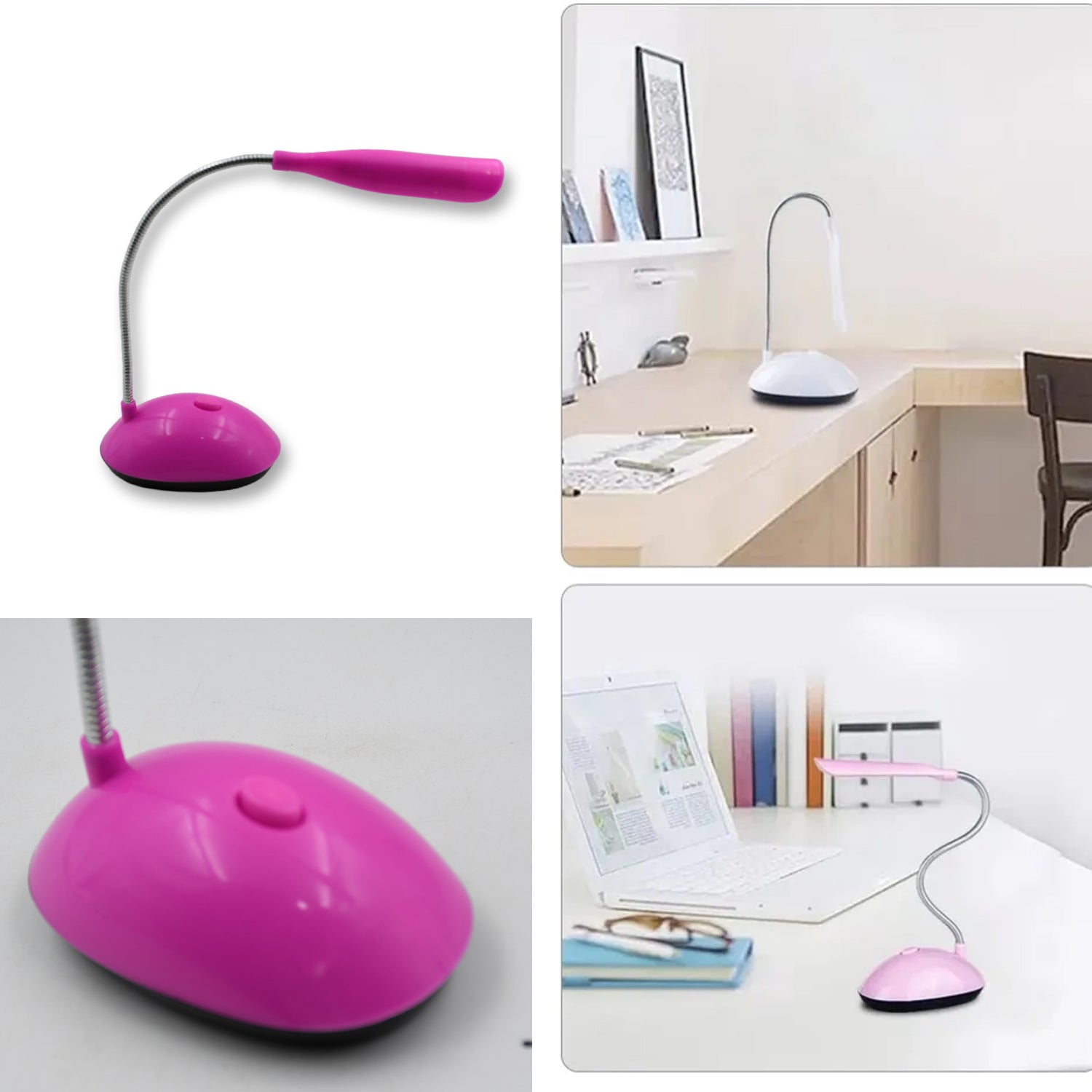 0255A Fashion Wind LED Desk Light, LED Lamps Button Control, Portable Flexible Neck Eye-Caring Table Reading Lights for Reading / Relaxation / Bedtime