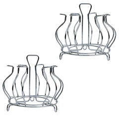 2134 Stainless Steel Glass Holder Glass Hanging Organizer for Kitchen Bars Pubs 