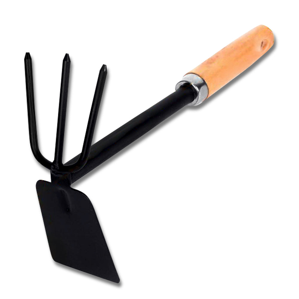 1578 2 in 1 Double Hoe Gardening Tool with Wooden Handle 