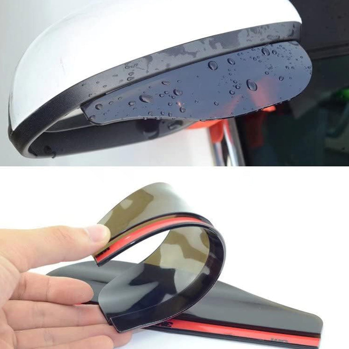 7562 1 Pair Mirror Rain Protector Car Rearview Mirror Rain Blades Car Back Mirror Eyebrow Rain Cover Car Rearview Mirror Eyebrow Covers Flexible Protection Rainproof Decoration Accessories (2 Pcs set)