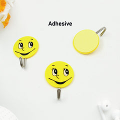 1702 3Pcs Self Adhesive Multipurpose Smiley Hooks For home Use