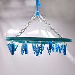 7285  Sqaure Portable & Rotatable Clips Cloth Hanger 