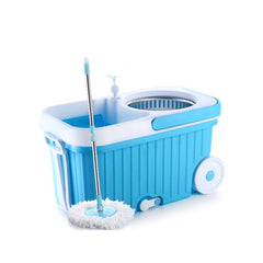 8703 Spin Mop with Bigger Wheels and Plastic Auto Fold Handle for 360 Degree Cleaning 