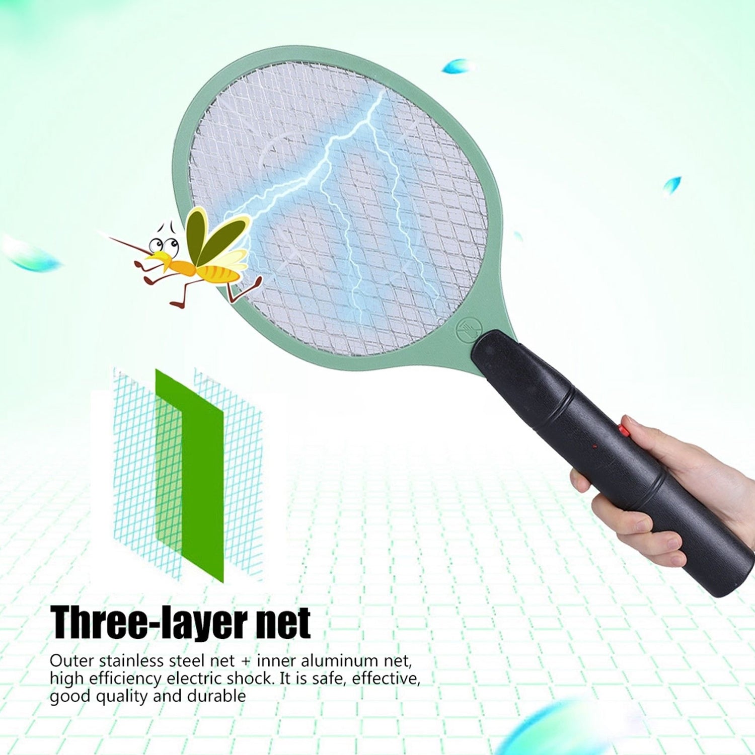 1726 Mosquito Killer Racket Rechargeable Handheld Electric Fly Swatter Mosquito Killer Racket Bat, Electric Insect Killer (Quality Assured) (with Cable) 