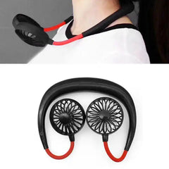 4305 Hand Free Personal Fan - Portable USB Battery Rechargeable Mini Fan - Headphone Design Wearable Neckband Fan Necklance Fan Cooler Fan for Home, Sport, Camping, Beach, Travel, Office