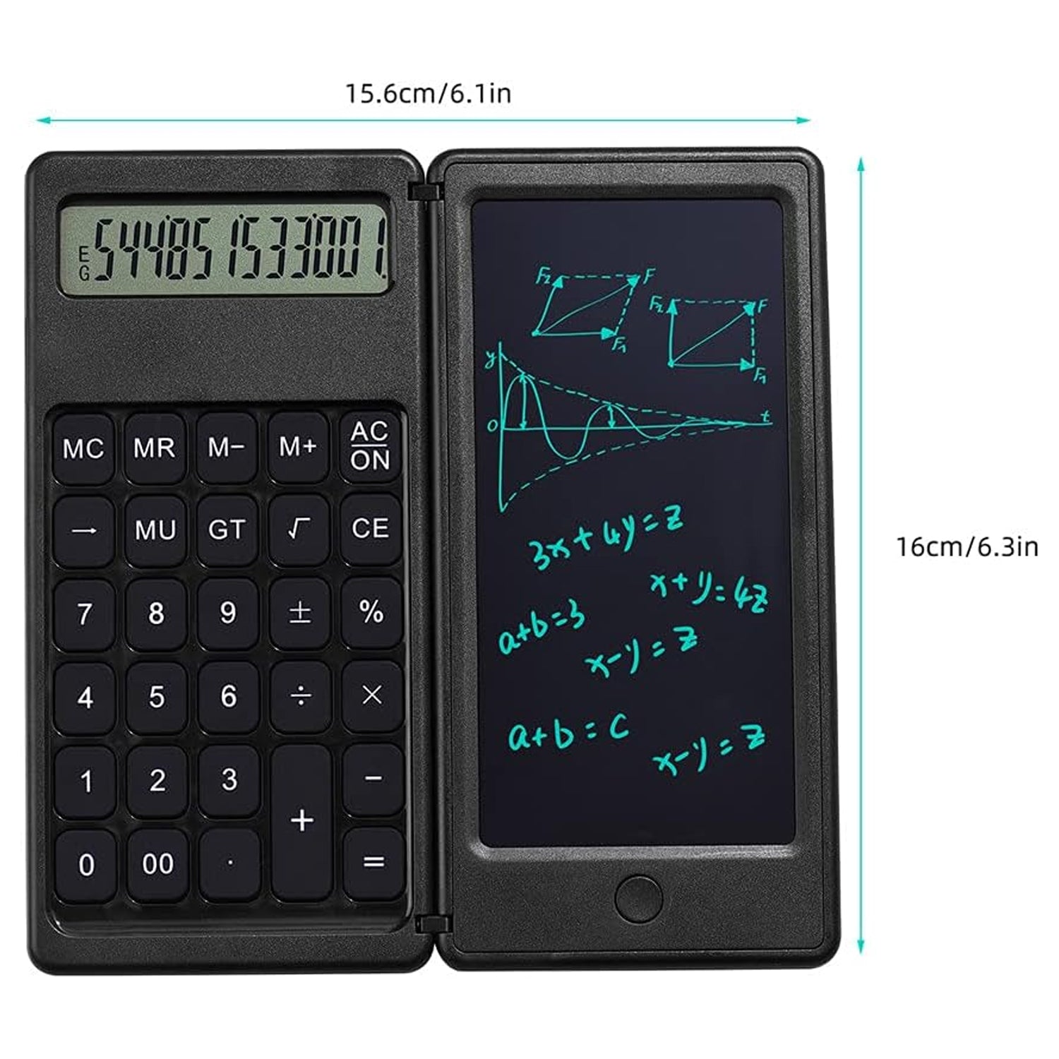 6739 Foldable Calculator With 6 Inch LCD Tablet Digital Drawing Pad Stylus Pen Erase Button Lock Function Smart Calculator   -01