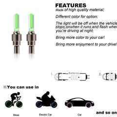 0543 LED Flash Light lamp tyre Wheel Valve Sealing caps 