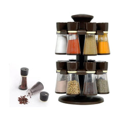 103 Revolving Plastic Spice Rack Masala Organiser (16 Pcs) 