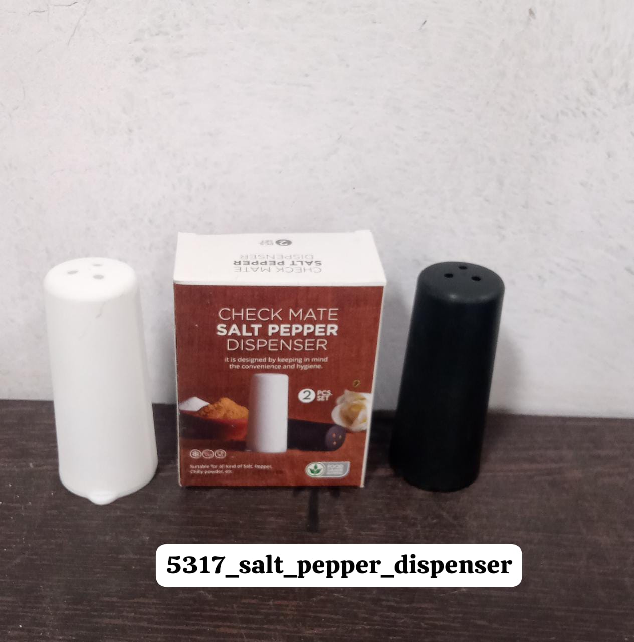 5317  Salt Pepper Dispenser Dining Table Spice Storing Use & New Look Dispenser For Home & Hotel Use (2 Pcs Set)