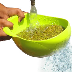 0081 Virgin Rice Bowl Durable Plastic Strainer, Water Strainer | Vegetable & Fruits Washing Bowl