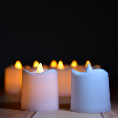 6487 Flameless LED Tealights, Smokeless Plastic Decorative Candles - Led Tea Light Candle For Home Decoration (Pack Of 24) 