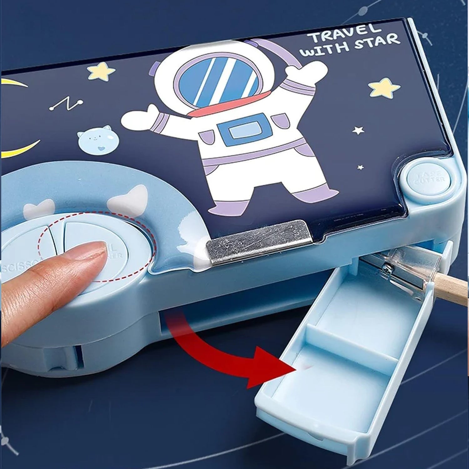 0052 Multifunctional Pencil Box for Kids, Space Pencil Box For Boys, Kids Pencil Box for Boys & Girls, Magnetic Pencil Box for Boys, Pop up Pencil Box, Space Theme Return Gifts for Kids (Space Pencil Box)