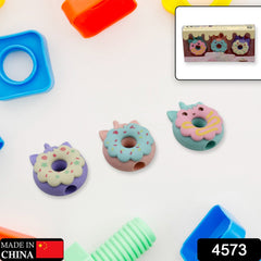 4573 Tree Small Sized Cartoon Themed Non-Toxic Donut Erasers, School Stationery | for Kids - Boys & Girls | Birthday Gift |Return Gift (3pc Set)