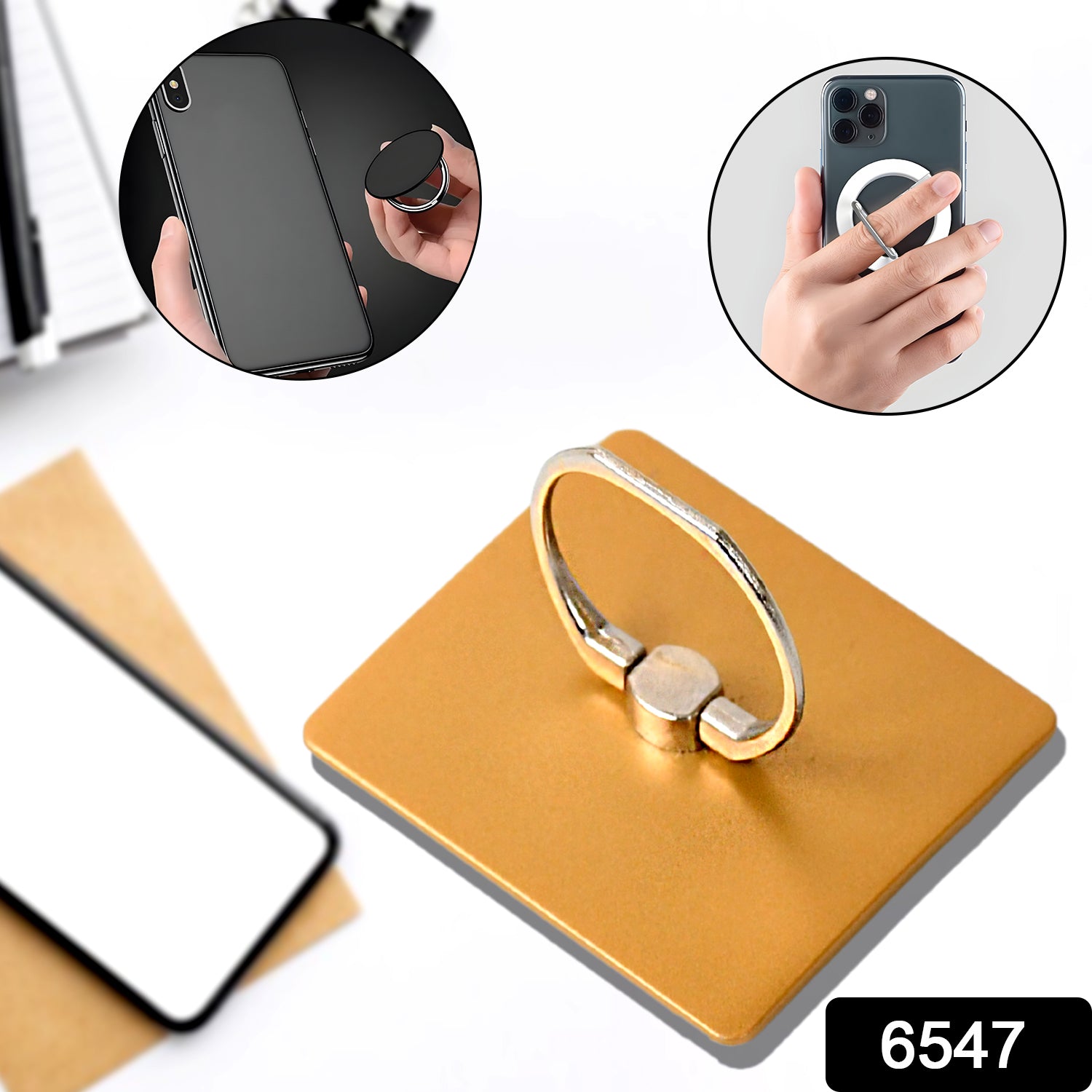 6547 Mobile Phone Finger Stand, 360°Rotation Phone Ring Stand Holder, Kickstand Hand Finger Grip (1 Pc)